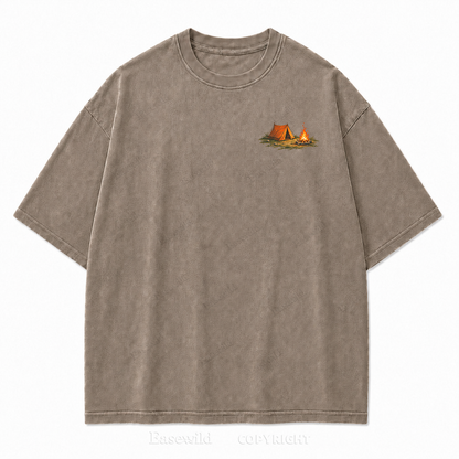 Live Wild Stay Free Vintage Camping PrintTee