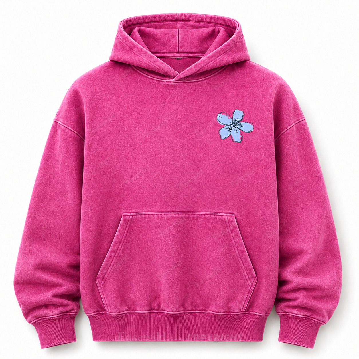 Simple Is Always In Style Floral Washed Graphic Hoodie