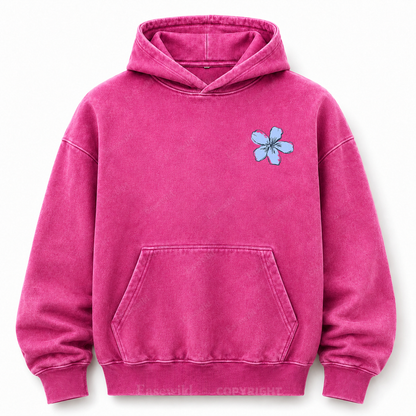 Simple Is Always In Style Floral Washed Graphic Hoodie