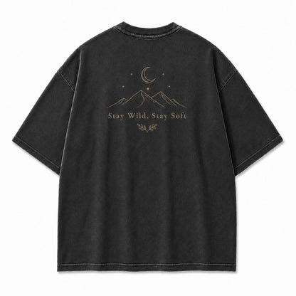 Stay Wild, Stay Soft Minimalist Mountain Tee