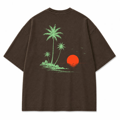 Sunset Shore Palm Island Graphic T-Shirt