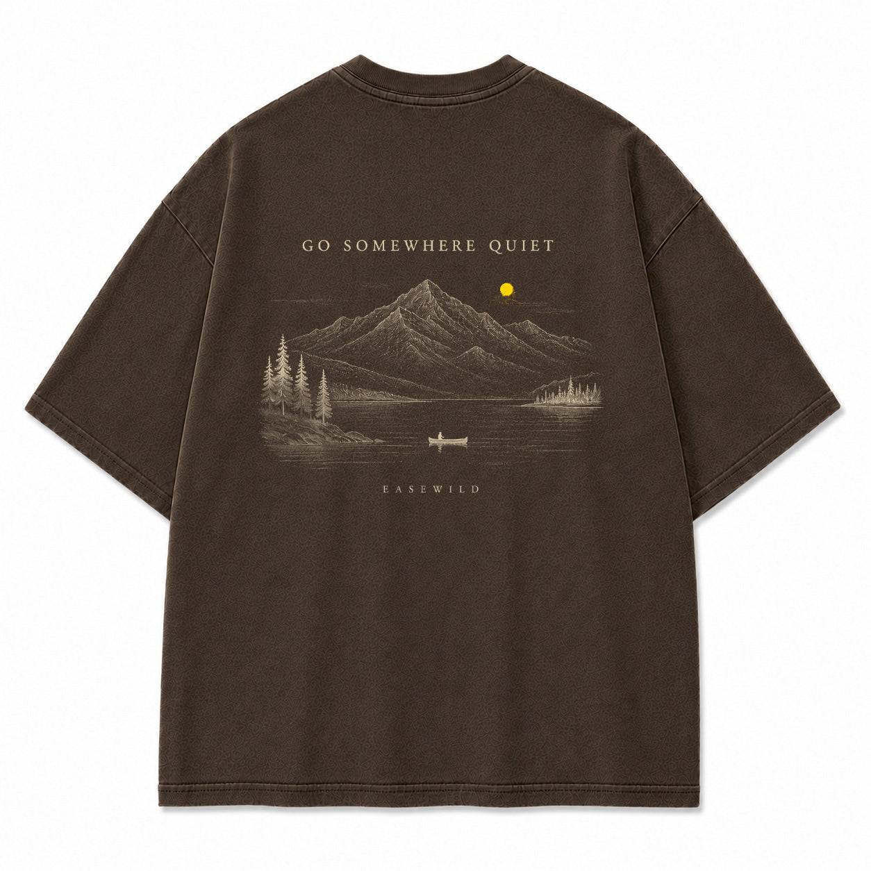 T-Shirt mit ruhigem Alpensee-Motiv