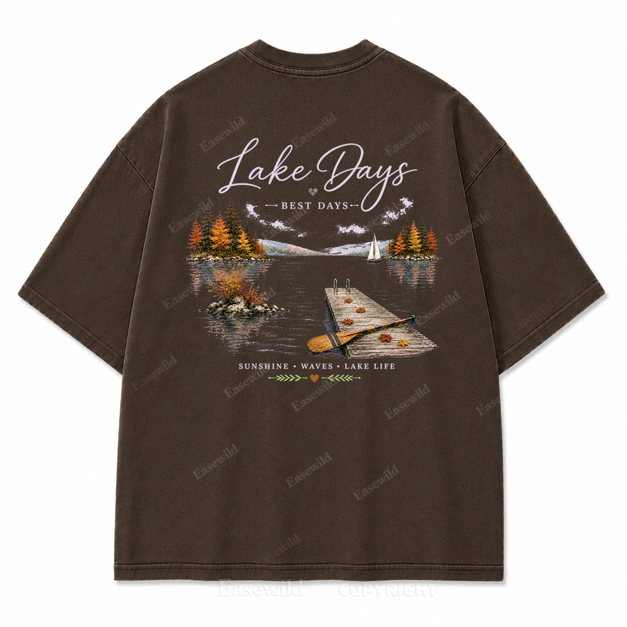 Lake Days Best Days Vintage Lake Washed Back Print Tee