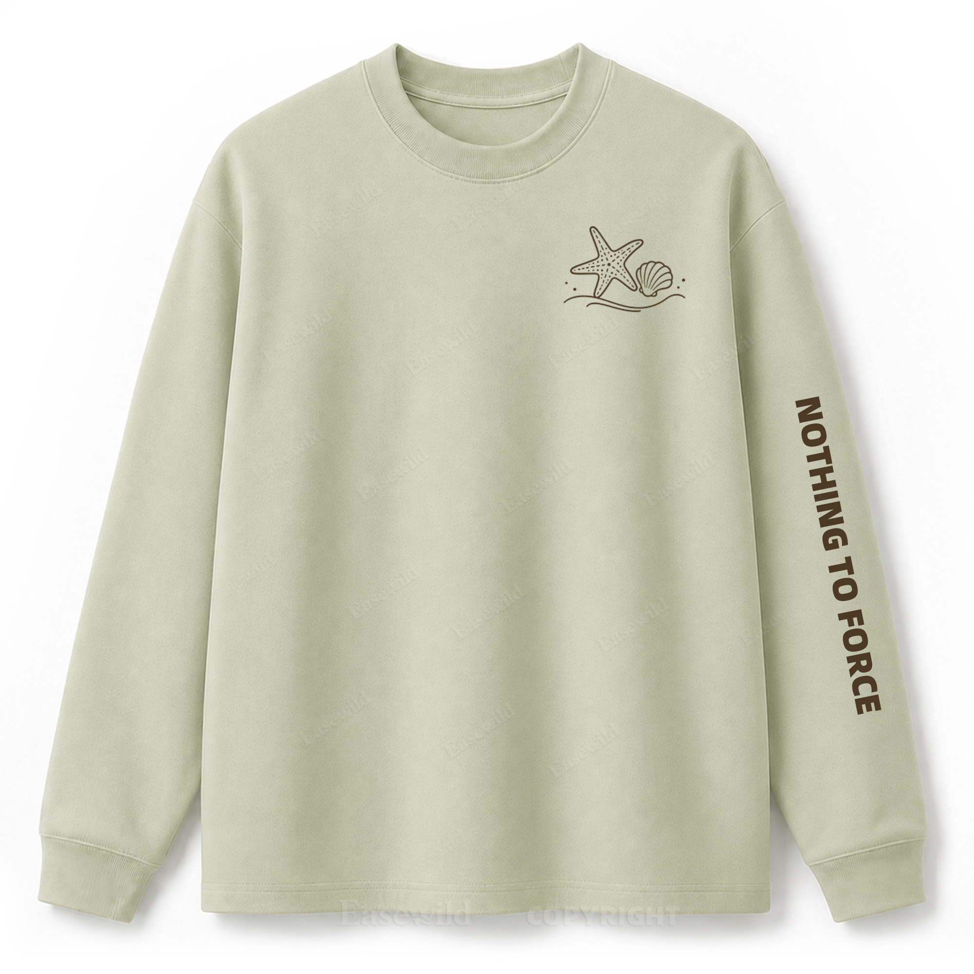 Ocean Breeze Wave Washed Graphic Long Sleeve Tee