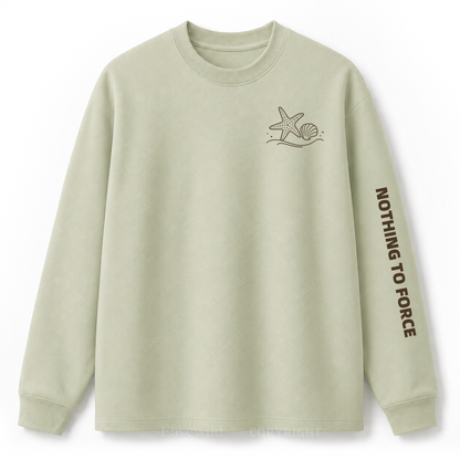 Ocean Breeze Wave Washed Graphic Long Sleeve Tee