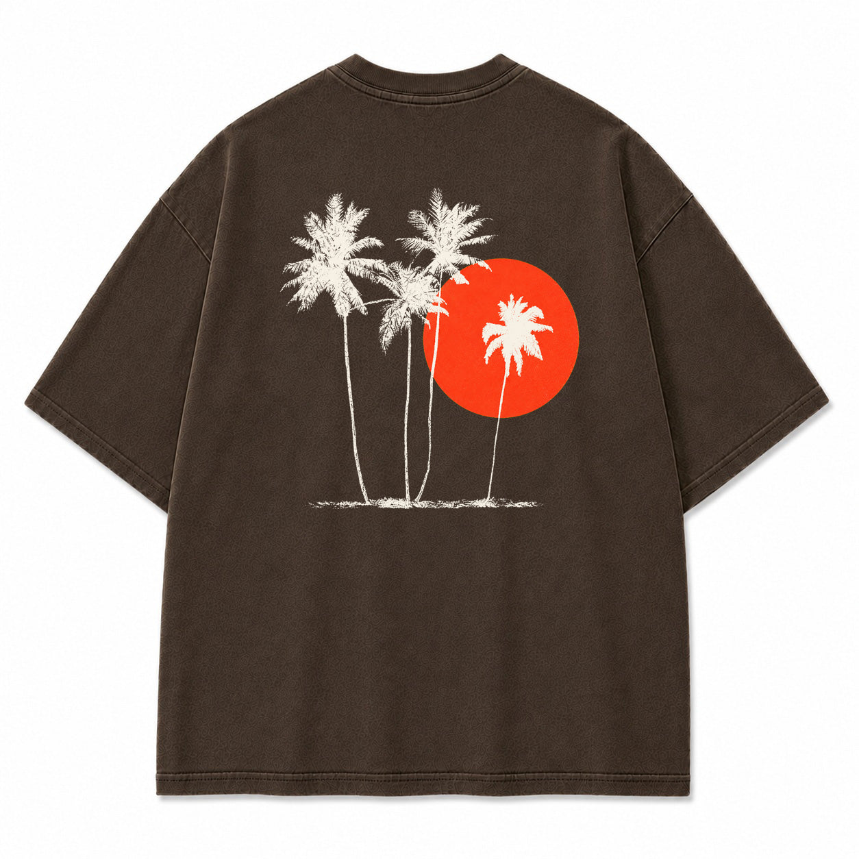 Crimson Palm Sunset Graphic T-Shirt