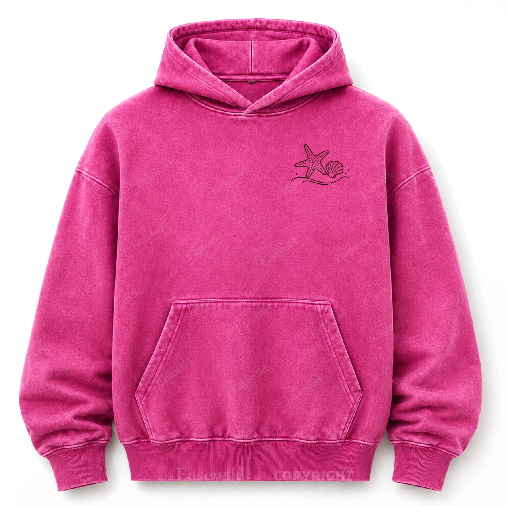 Ocean Breeze Wave Washed Graphic Hoodie