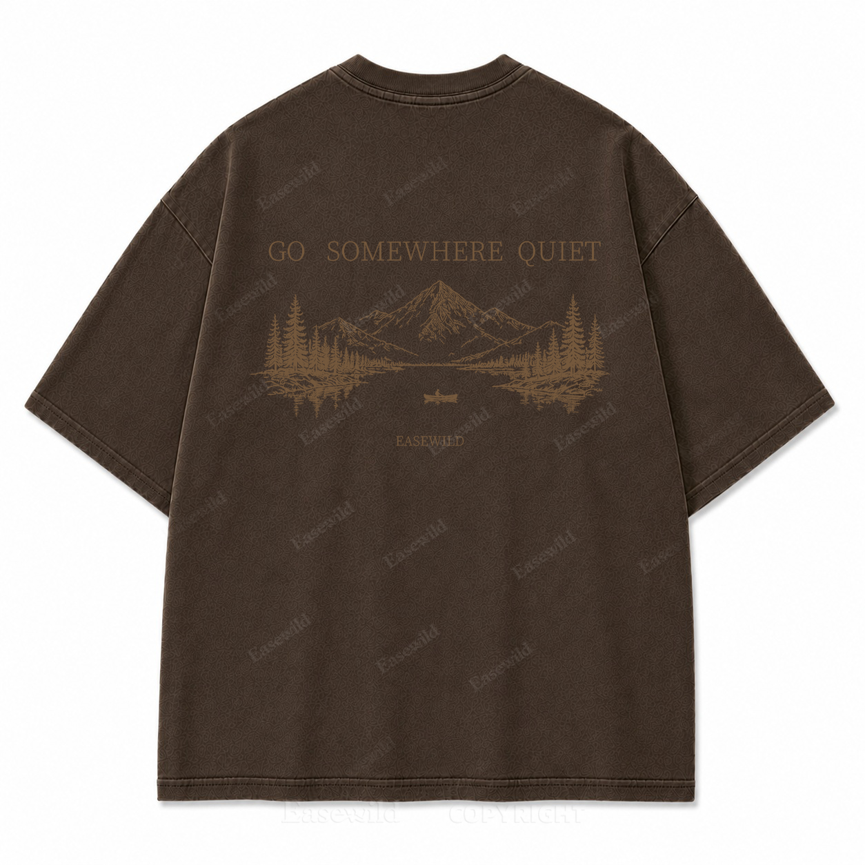 Go Somewhere Quiet Washed Back Print Tee