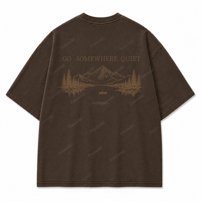 Go Somewhere Quiet Washed Back Print Tee
