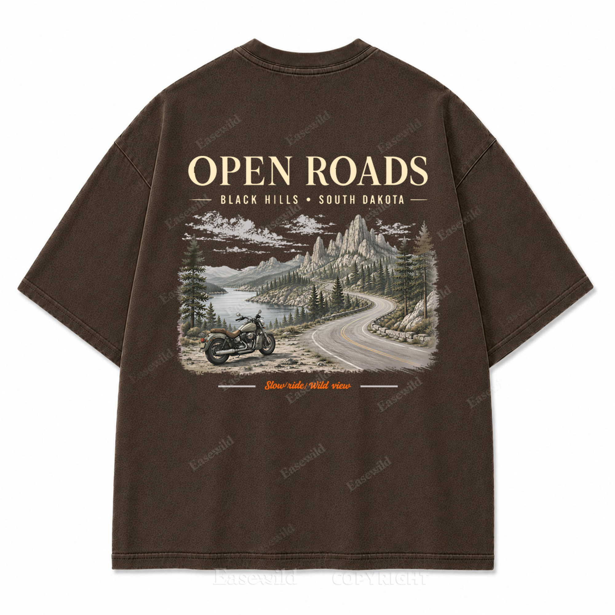 Open Roads Black Hills Washed Back Print Tee