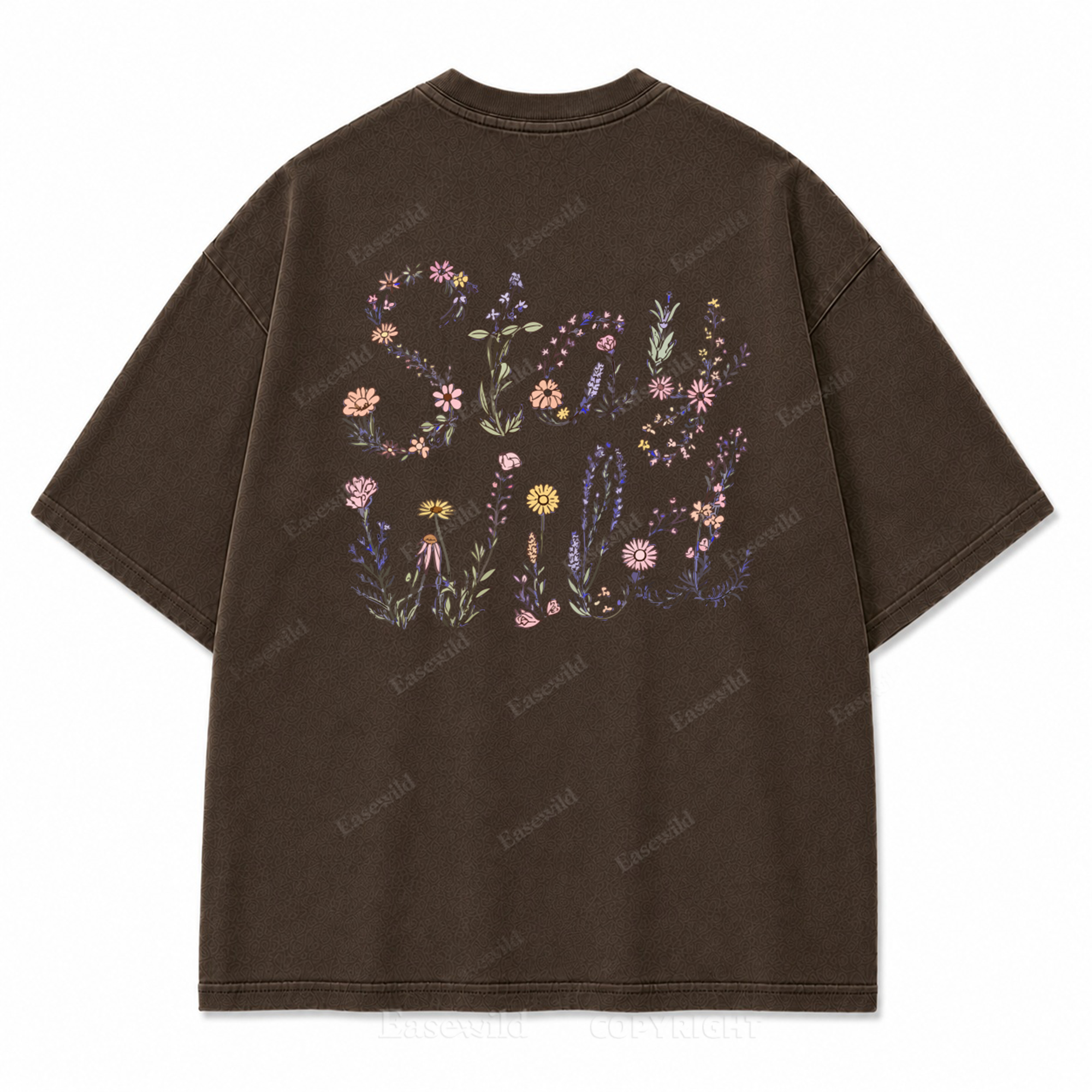 Grow Wild Floral Washed Back Print Tee