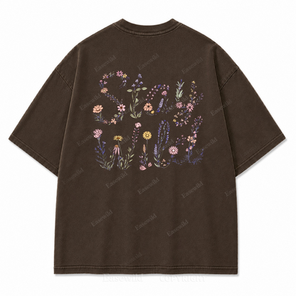 Grow Wild Floral Washed Back Print Tee