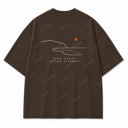 Find Peace in the Silence Washed Back Print Tee