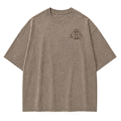 Cowboy-Skelett Used-Look T-Shirt