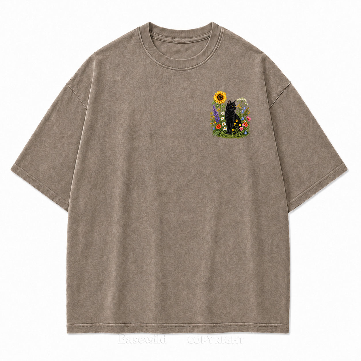 Wild Garden Black Cat Print Tee