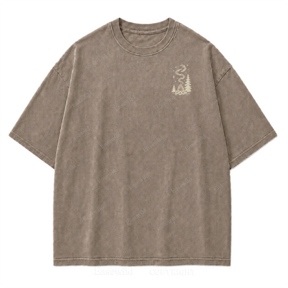 T-Shirt mit gewaschenem Aufdruck „Slow Day Open Skies“
