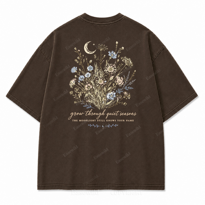 Grow Through Quiet Seasons Washed Back Print Tee