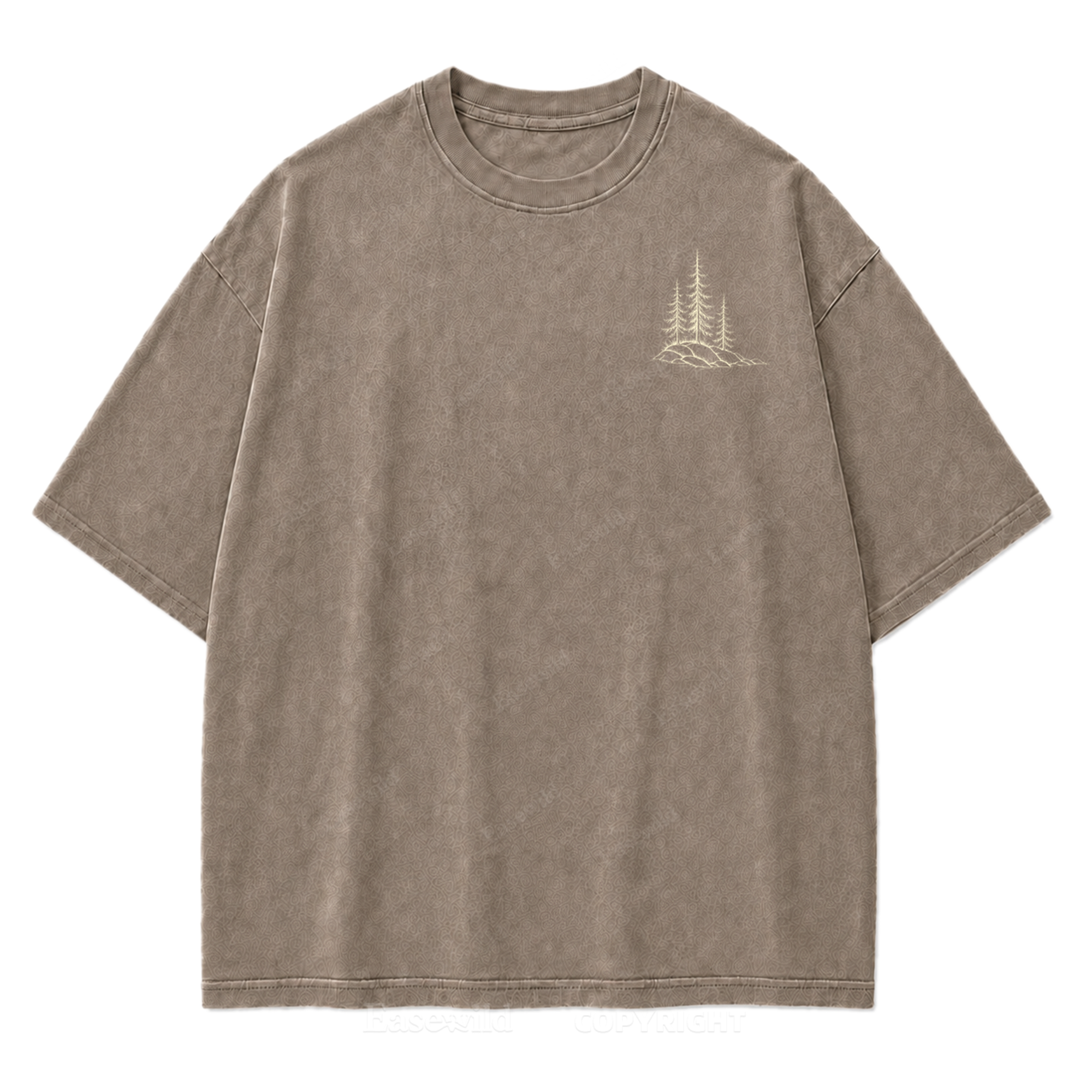T-Shirt mit gewaschenem Druckmotiv „Ruhiger Alpensee“
