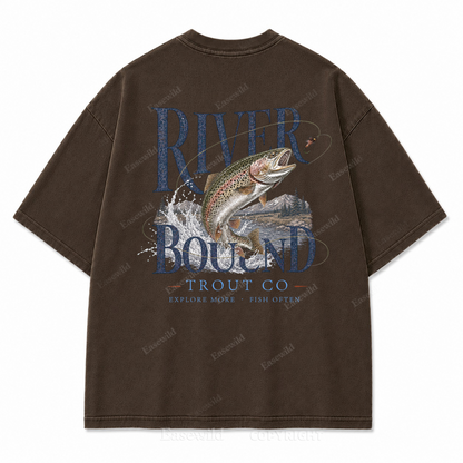 River Bound Trout Fishing Graphic T-Shirt
