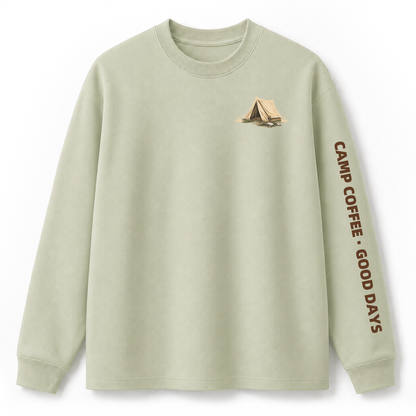 Camp Coffee Mornings Graphic Long Sleeve Tee