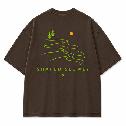 Shaped Slowly Canyon River Graphic T-Shirt