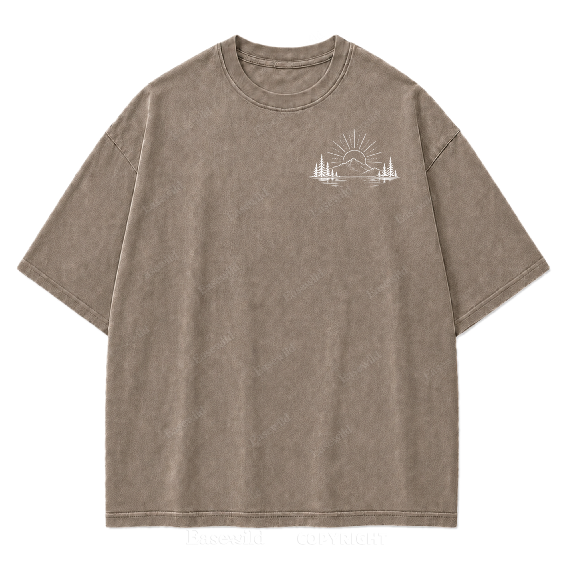 Minimalistisches Outdoor-T-Shirt mit gewaschenem Aufdruck
