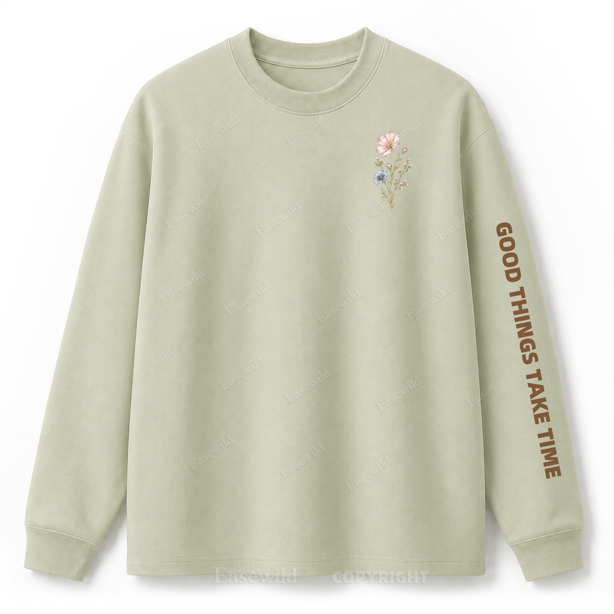 Langarmshirt mit „Keep Growing Wildflower Graphic“-Aufdruck