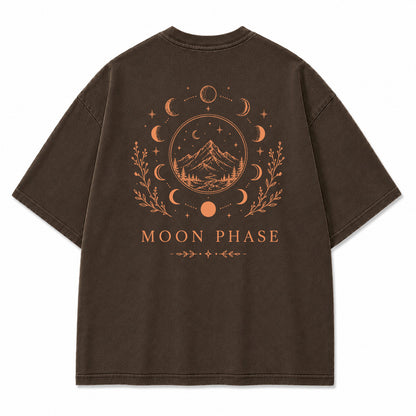 Moon Phase Mountain Graphic T-Shirt