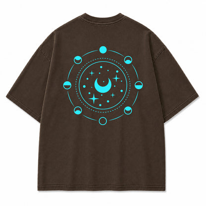 Lunar Phase Celestial Moon Graphic T-Shirt