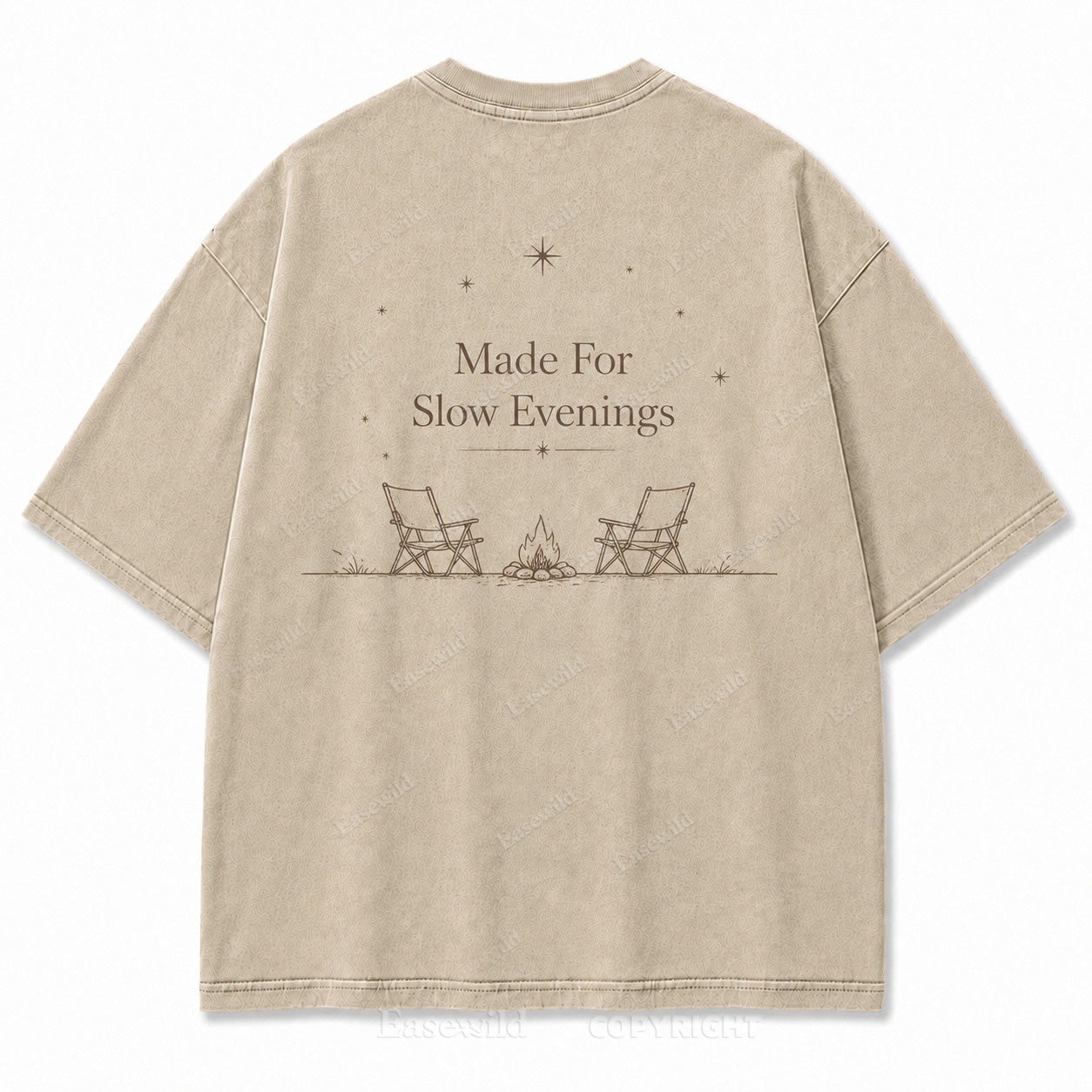 For Slow Evenings Under Open Skies Minimalist Campfire Tee