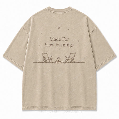 For Slow Evenings Under Open Skies Minimalist Campfire Tee