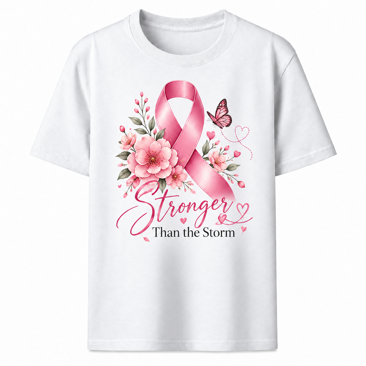Stronger Than the Storm Pink Ribbon Tee