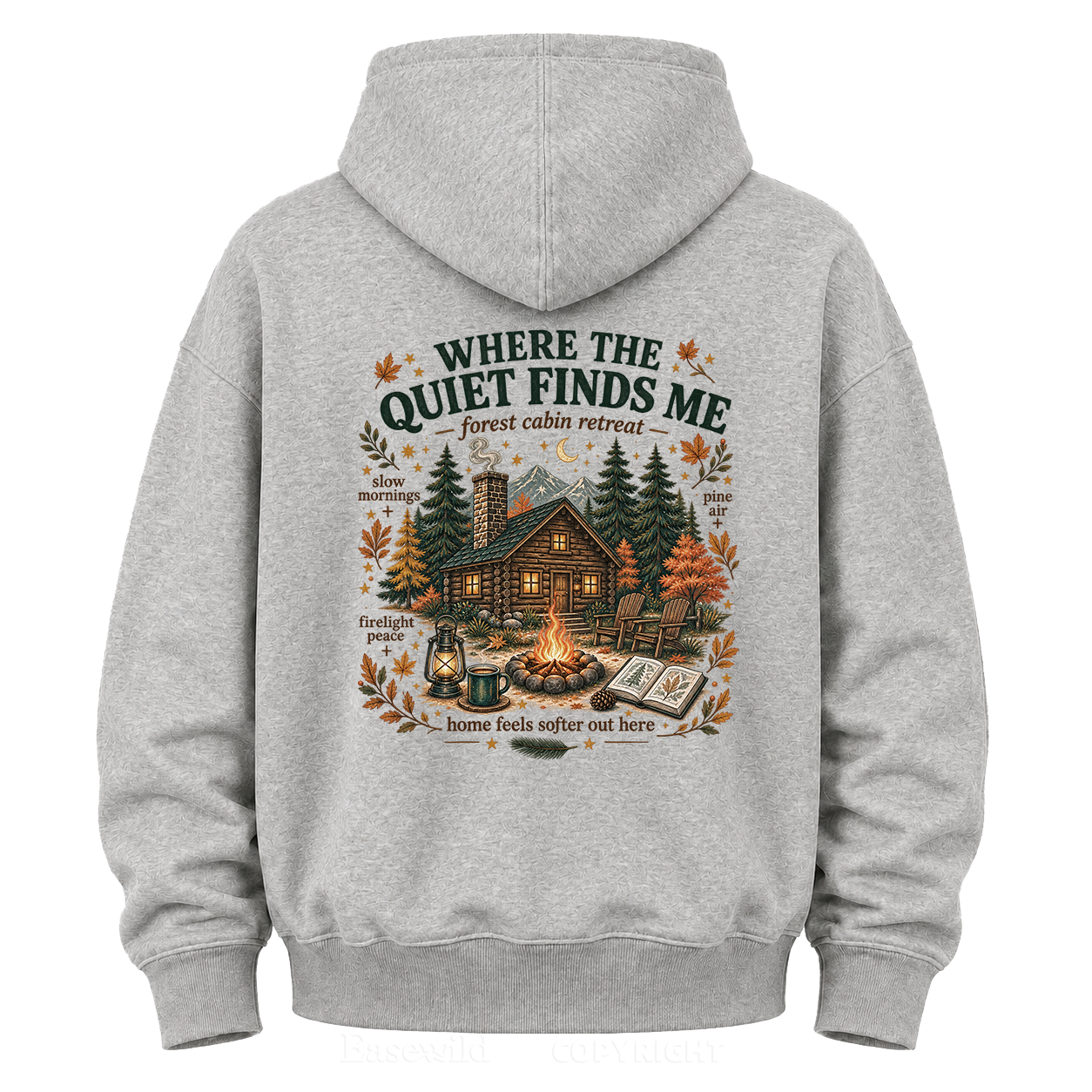 Where the Quiet Finds Me Cabin Graphic Hoodie