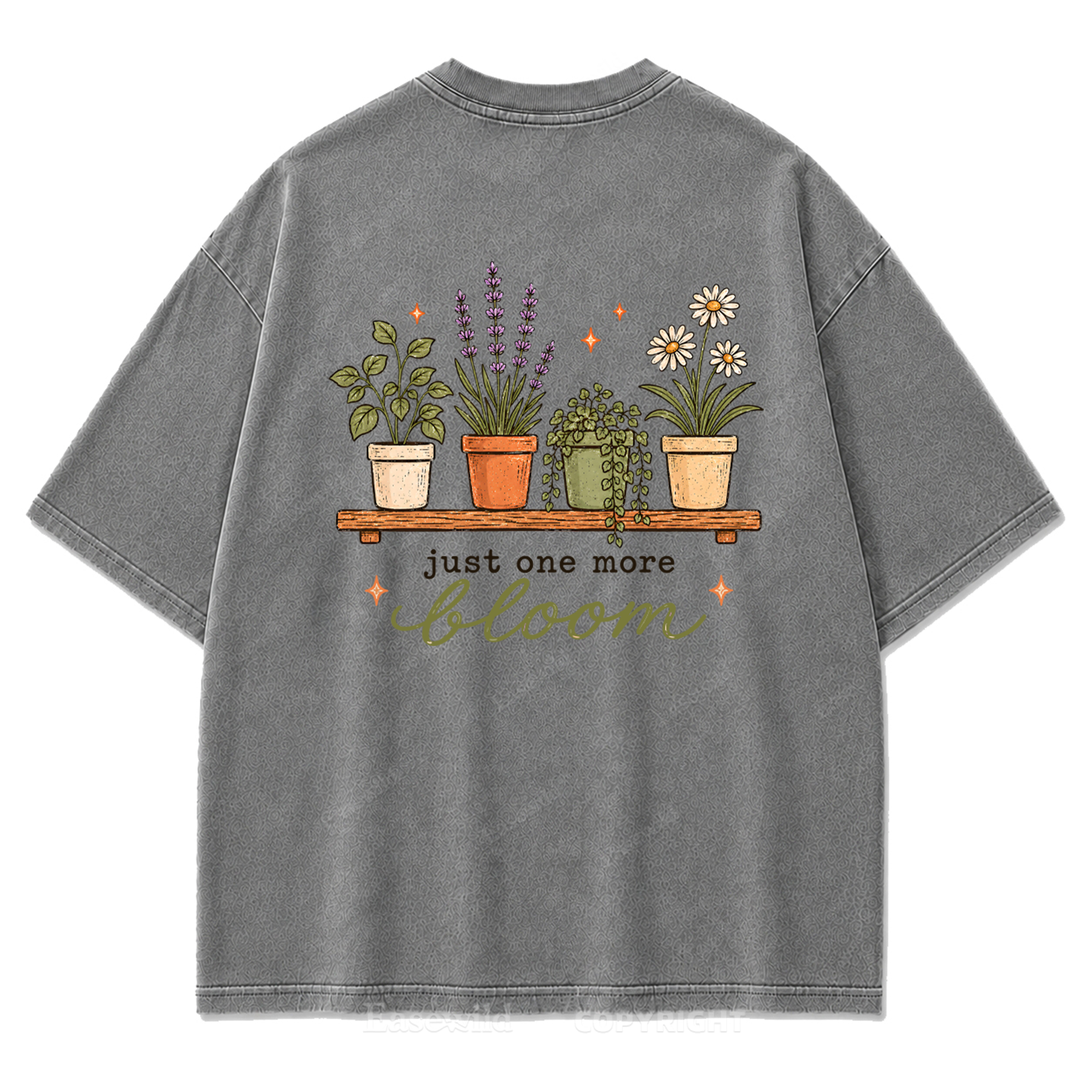 Just One More Bloom Washed Print Tee
