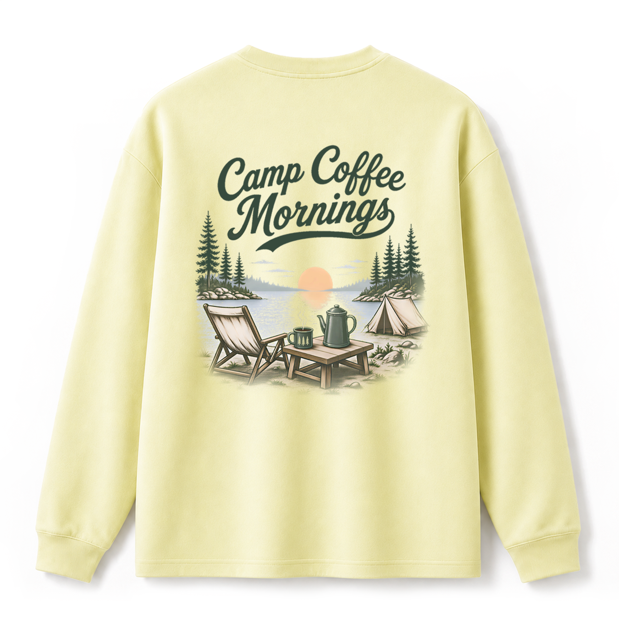 Camp Coffee Mornings Graphic Long Sleeve Tee