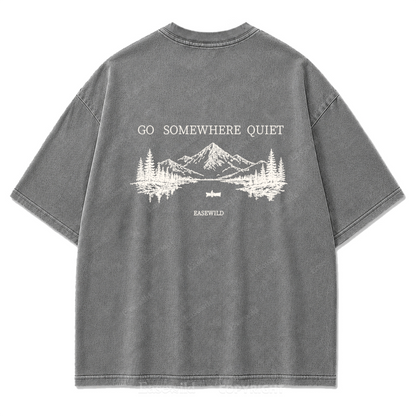 Go Somewhere Quiet Washed Print Tee