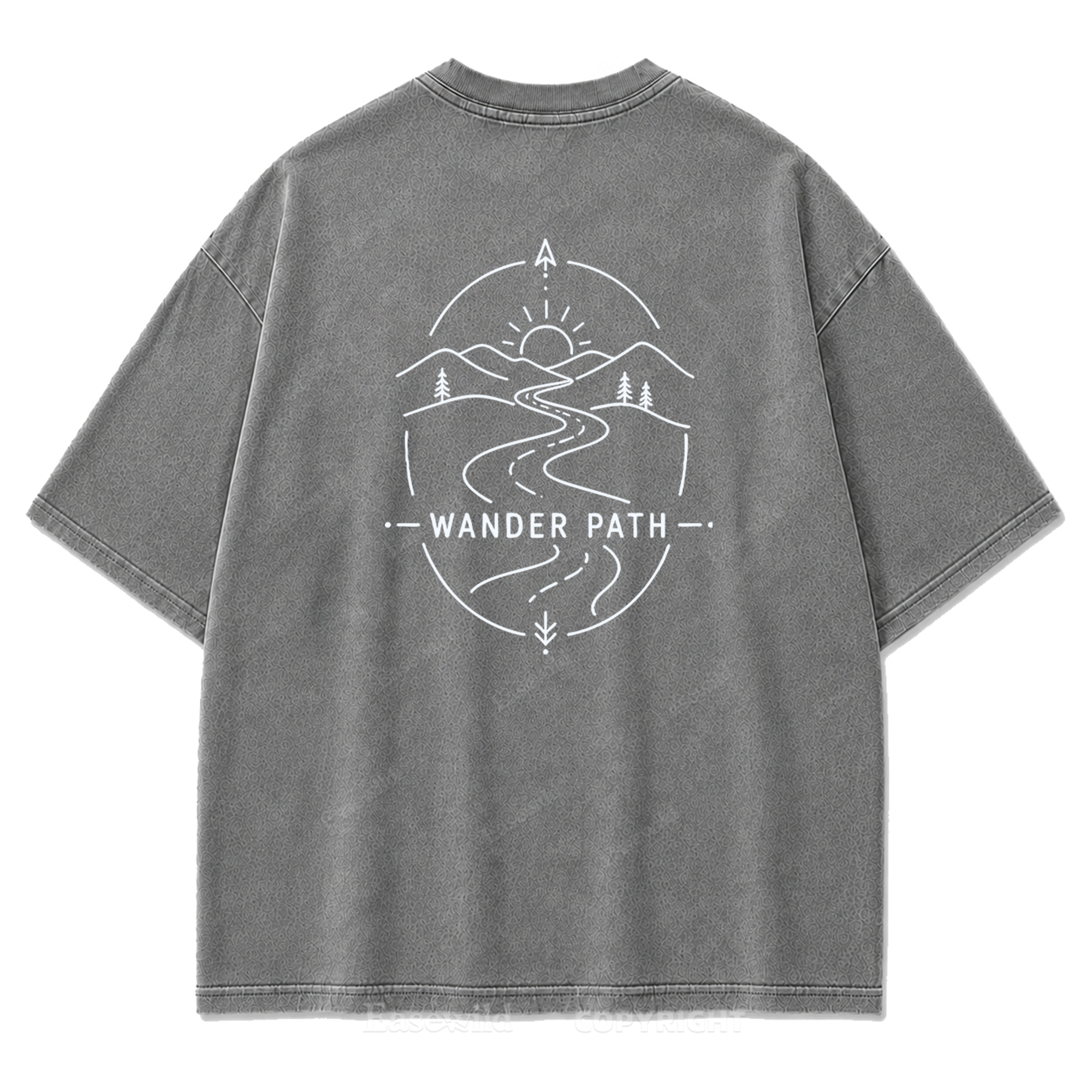 Wander Path Minimal Washed Print Tee