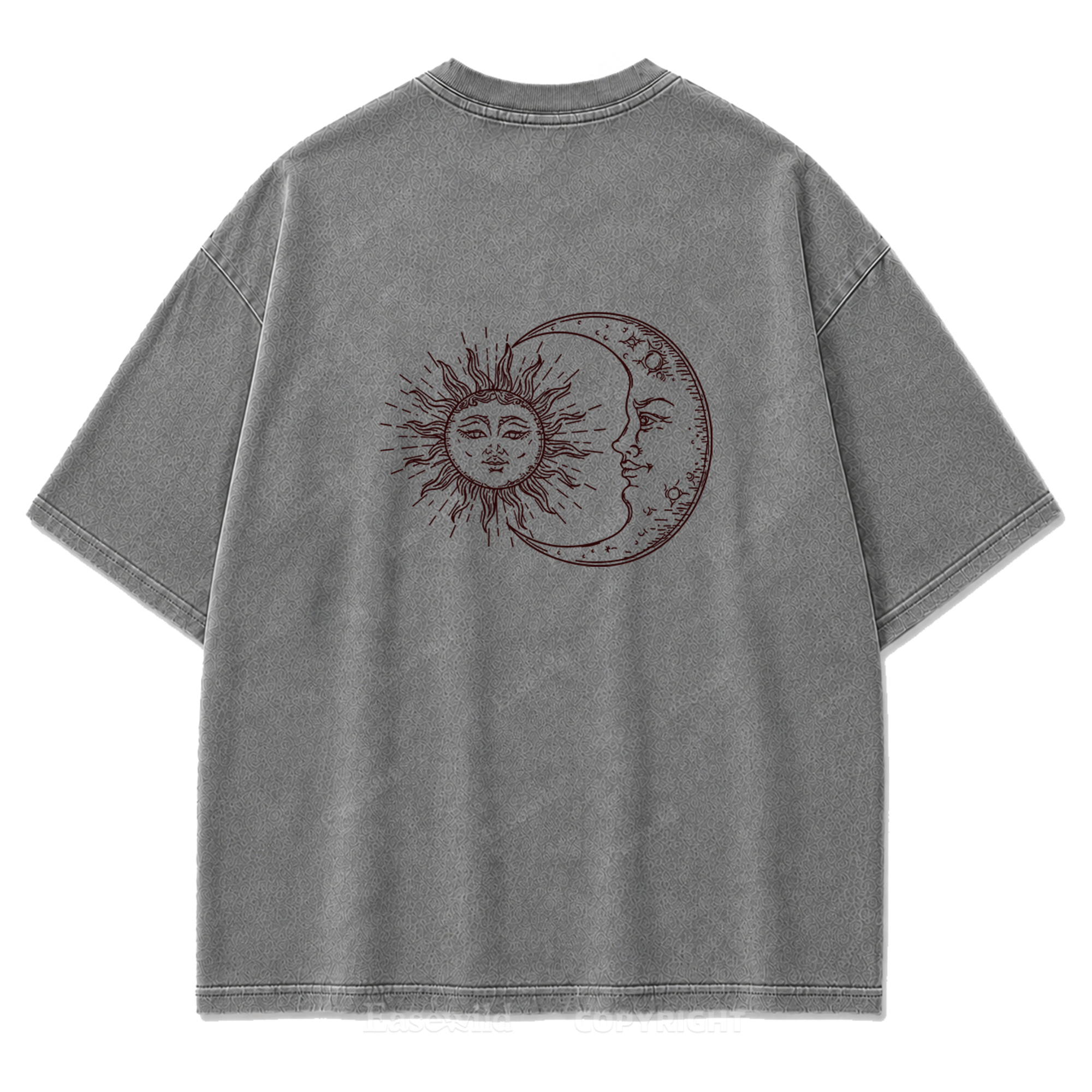 Sun and Moon Eclipse Celestial Washed Print Tee