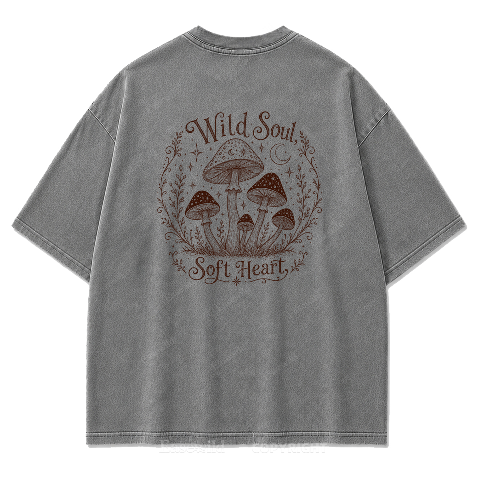 Wild Soul Soft Heart Mushroom Washed Print Tee