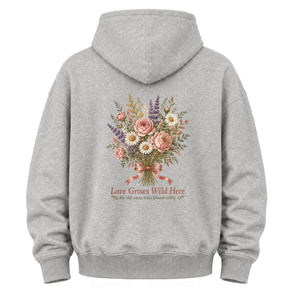 Love Grows Wild Here Vintage Floral Graphic Hoodie
