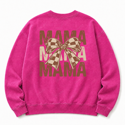 MAMA Bow Washed Graphic Sweatshirt