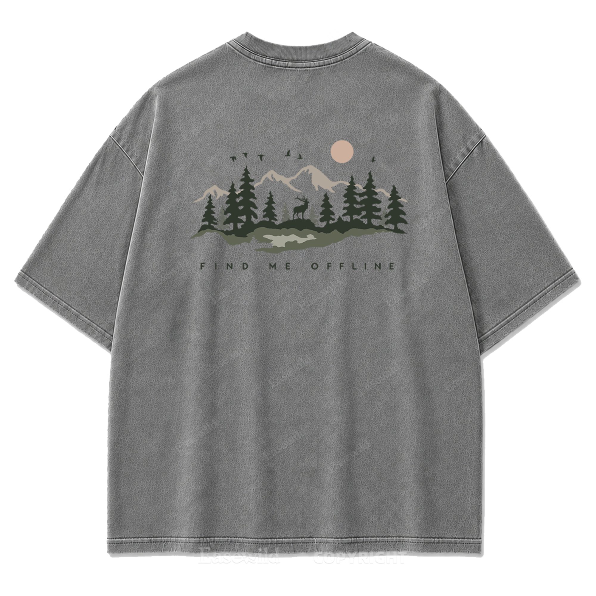 Find Me Offline T-Shirt mit Waschung