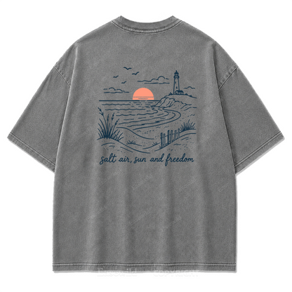 Salt Air Sun and Freedom Washed Print Tee
