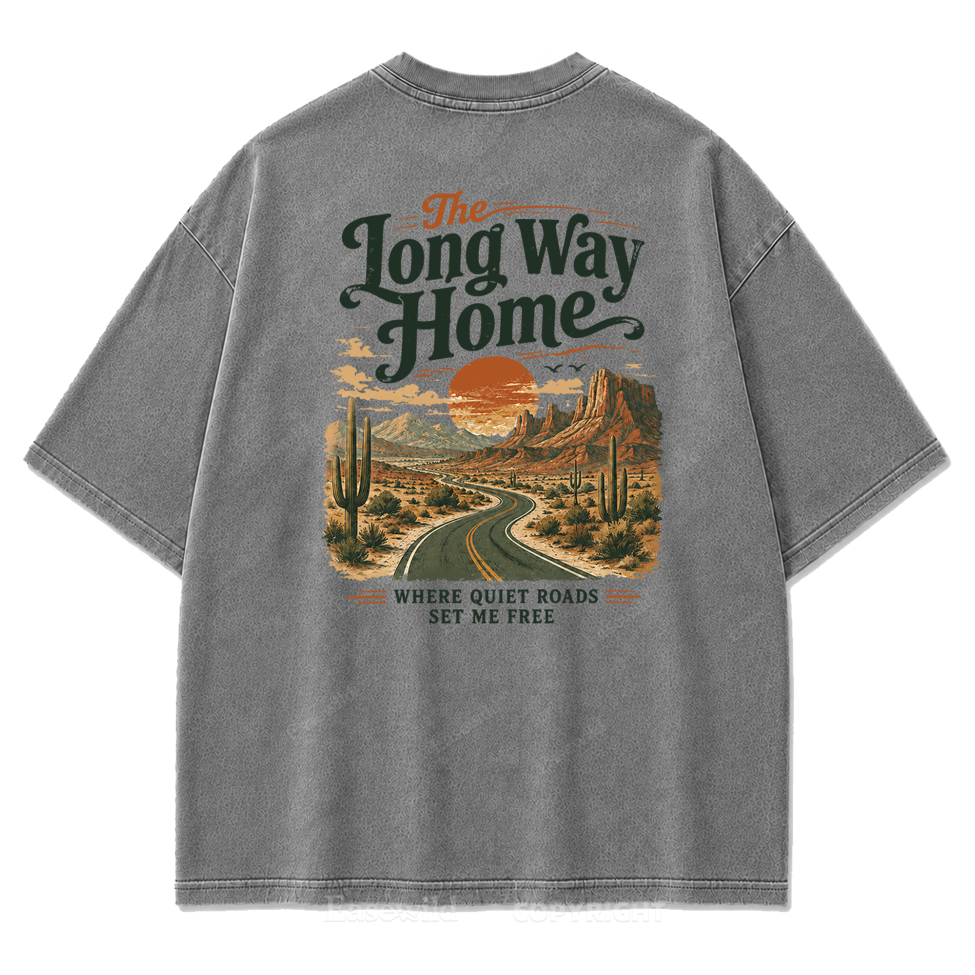 The Long Way Home Washed Print Tee
