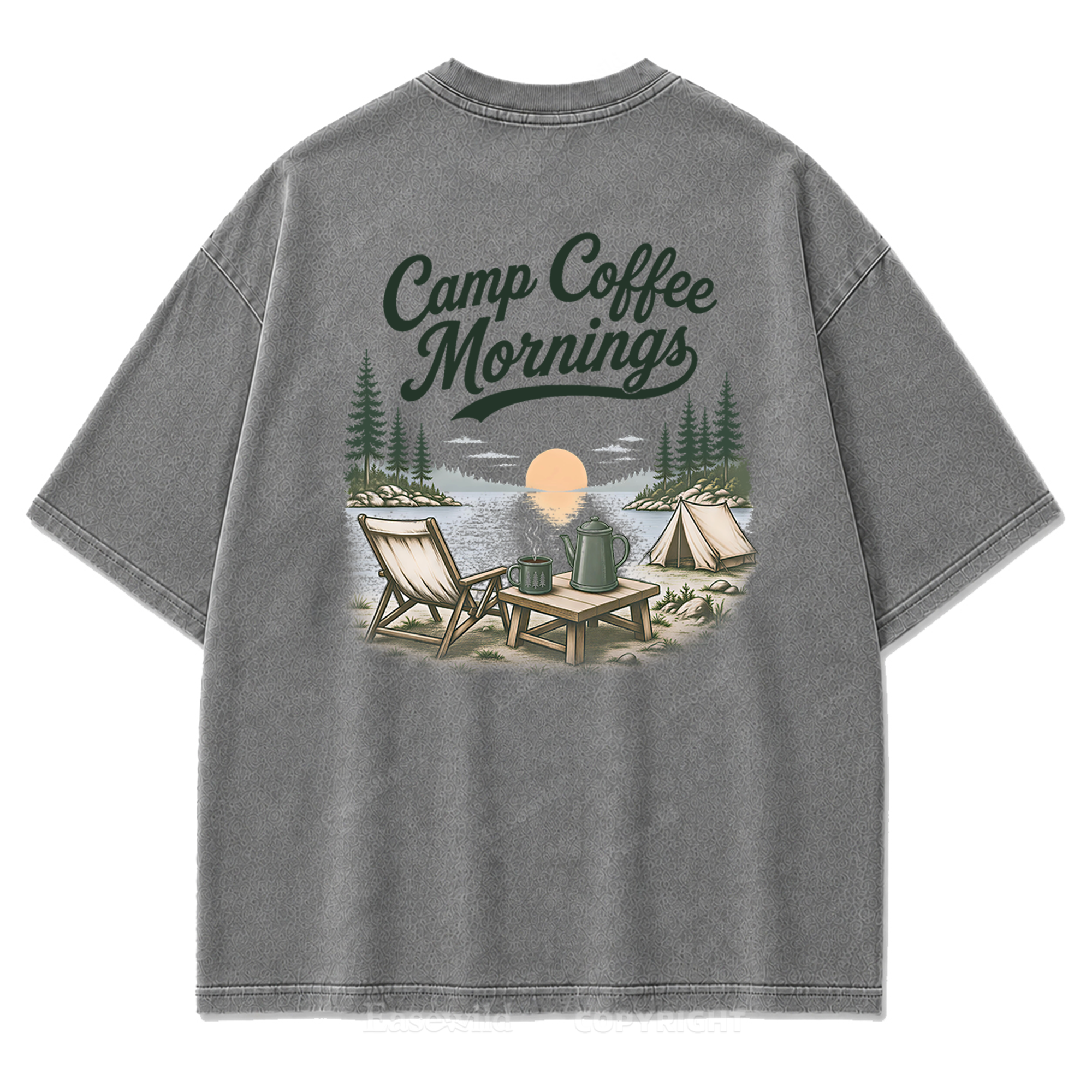 T-Shirt mit Lakeside Coffee Washed Print