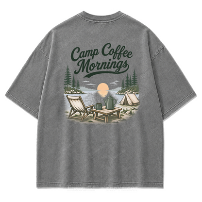 T-Shirt mit Lakeside Coffee Washed Print