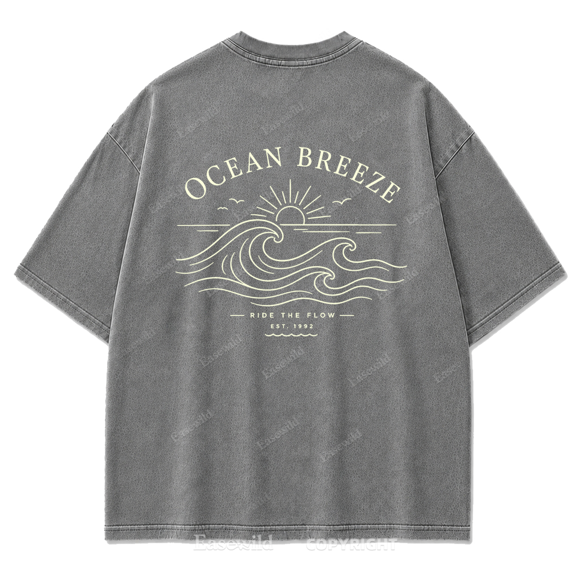 Ocean Breeze Ride The Flow Graphic Washed T-Shirt