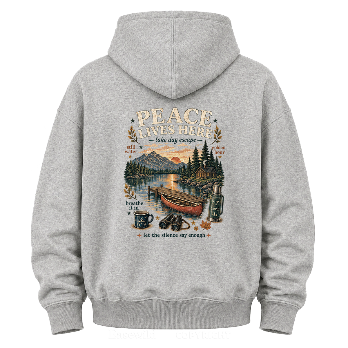 Peace Lives Here Lake Escape Graphic Hoodie