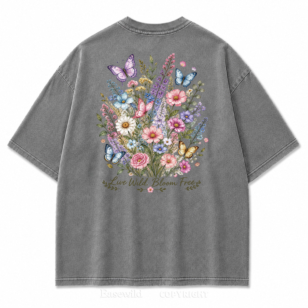 Live Wild Bloom Free Floral Art Print Tee
