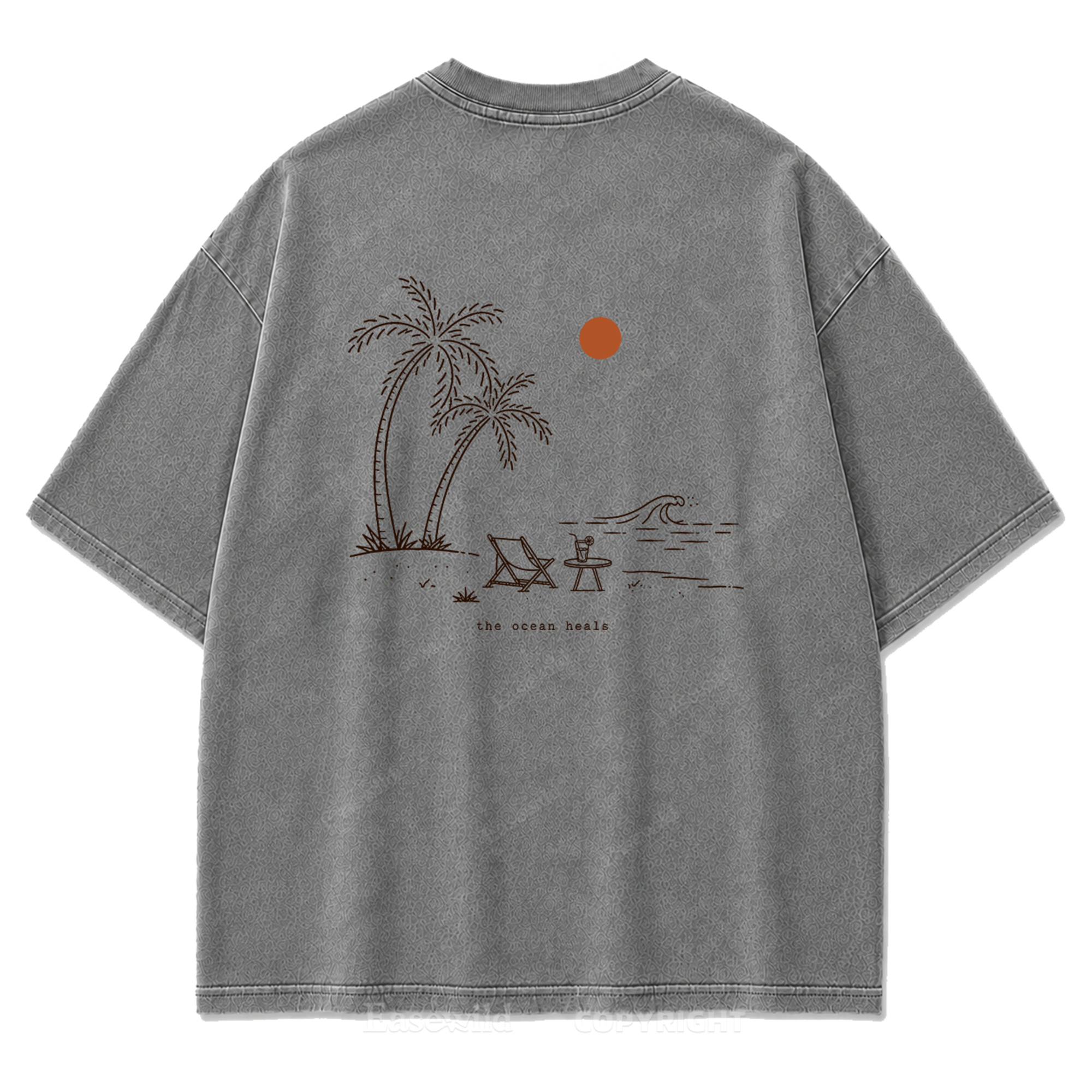 Das Meer heilt T-Shirt mit verwaschenem Aufdruck